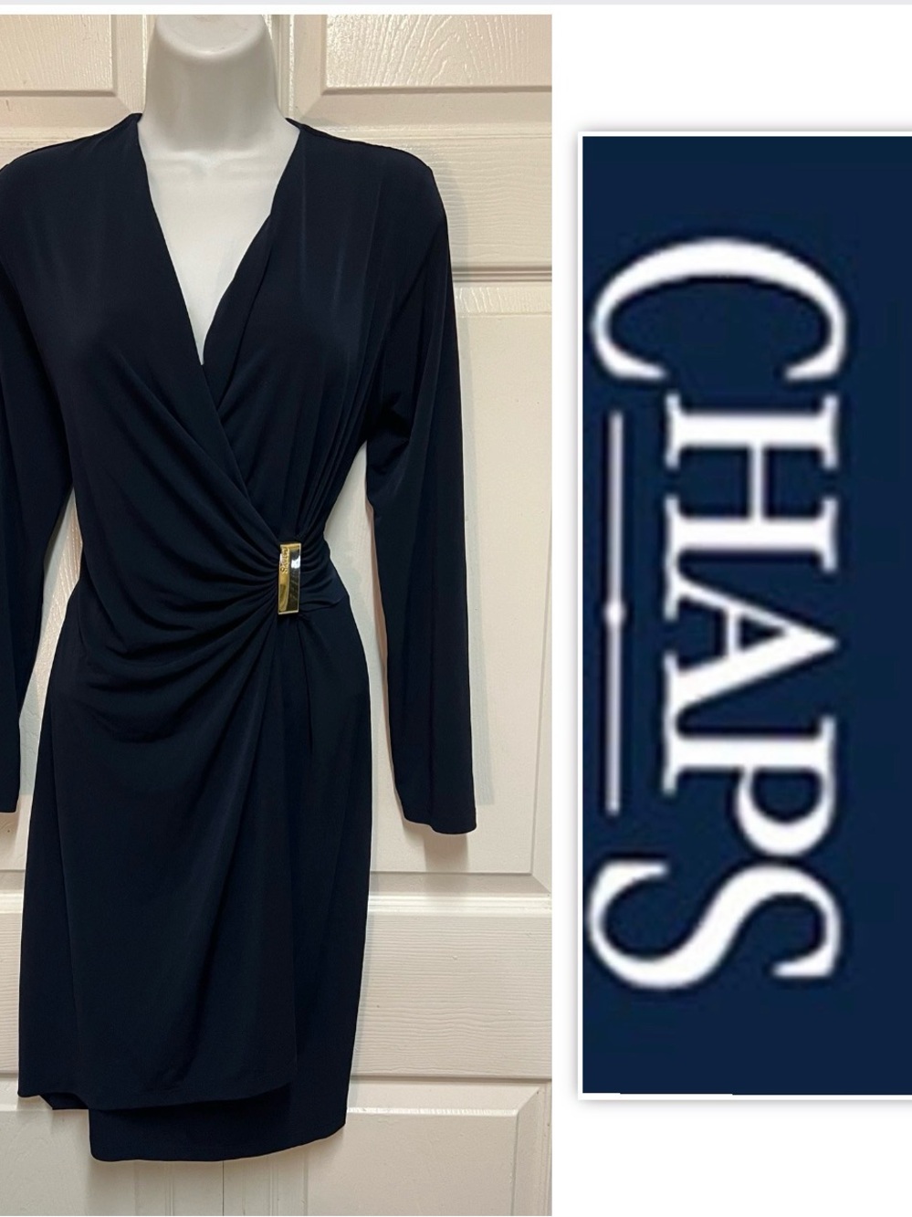 CHAPS Navy Cocktail Dress